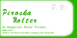 piroska molter business card